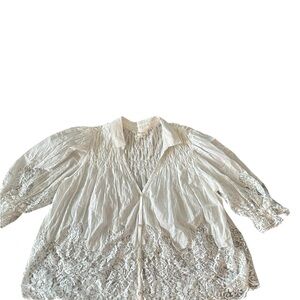 Anthropologie White Lace Top